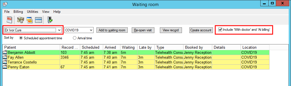 Waiting room after the visit with doctor